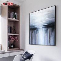 Personnalisable Grande Taille Pure Peint À La Main Peinture À L'huile Paysage Carré Villa Peinture Toile pour Salon Décoration Horizon