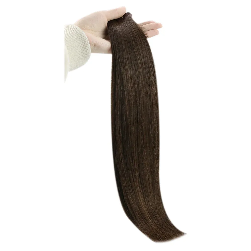 Großhandels preis Virgin Human Extensions Double Drawn Nahtlose Haar verlängerungen mit flachem Schuss