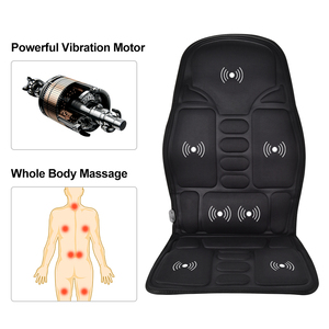 Cojín eléctrico portátil para masaje de vibración de cuerpo completo, cojín de masaje para asiento de silla de coche con uso de calefacción para coche y hogar