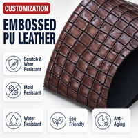 Papier peint en cuir PU gaufré effet crocodile, anti-moisissure, avec support tissé, pour sacs, décoration intérieure, ameublement