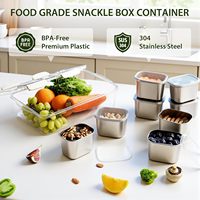 Boîte à collation SS304, plateau de service divisé, plateau portable à 8 compartiments pour fruits, légumes, noix, bonbons, avec poignée