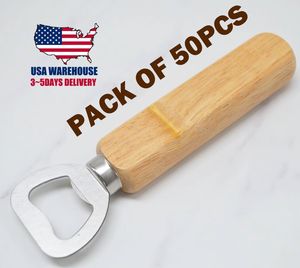 Kami gratis pengiriman gagang kayu pembuka botol bir pembuka botol kayu padat baja nirkarat dapat pembuka LOGO disesuaikan - Product Image 3