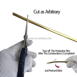 Adhésif flexible de garniture de décoration de bande de bord de tuile de bande d'or de mur de PVC pour le miroir de porte de plafond - Product Image 3