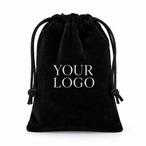 Custom Logo Soft Plush Velvet Drawstring Pouch Reusable Packaging <b>Bag</b> for Jewelry Cosmetics Electronic <b>Cable</b> Favors - Product Image 5