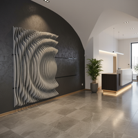 Art mural paramétrique, panneau mural architectural personnalisé à effet de vague 3D, pour hall d'hôtel, bureau, centre commercial, projet commercial