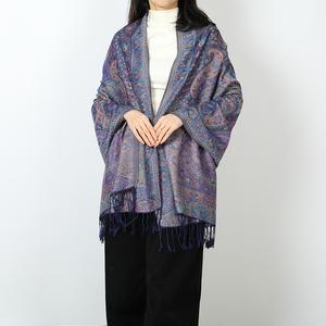 Retro Ethnic Women's Soft Lightweight Spring and Fall Shawls <strong>Paisley</strong> Patterned <strong>Pashmina</strong> Tulle Wear <strong>Scarf</strong> Shawls - Product Image 4