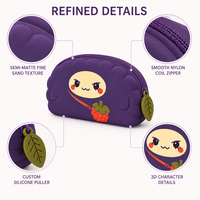 Étui à crayons en silicone personnalisé, personnage original Kawaii, pochette à crayons à fermeture éclair, fabricant OEM ODM pour la rentrée scolaire