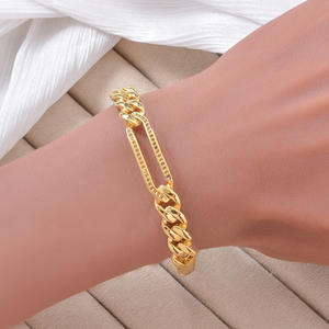 18k gold timeless radiant glossy wide curb chain shimmering clear zircon stylish customizable stainless steel <b>bangle</b> <b>bracelet</b> - Product Image 3