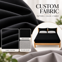 Offre Spéciale – Parure de Lit Ajustée Noire de Luxe 100% Coton Brodé Moderne 200TC Respirante et Durable Toutes Saisons Collection Hôtelière Extra