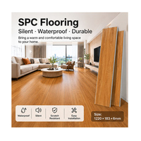 Mingman 1220x183x6mm SPC-Vinylboden mit IXPE-Unterlage, wasserdicht, geräuscharm, Klick-Verlegung für Haus, Küche, Bad