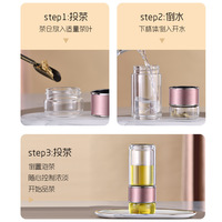 Tasse à thé en verre à double paroi isolée pour l'été avec filtre mini-infuseur, cadeau d'affaires, 5 couleurs disponibles, usage bureau, bois écologique