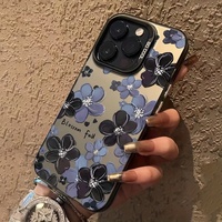 Coque de téléphone portable ultra-fine de luxe IMD pour iPhone 17 Pro Max, motif floral avec design de dessin animé et support de téléphone inclus