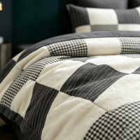 Parures de lit de luxe en polyester tissé pour très grand lit, housse de couette et draps, vente en gros, résistantes aux plis, respirantes, modernes