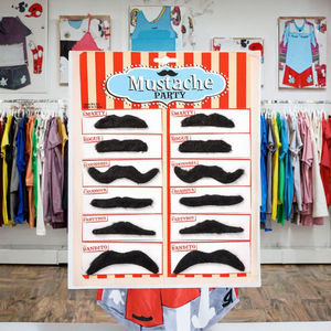 12 шт. черных плюшевых накладных усов для костюмов на Хэллоуин - Product Image 3