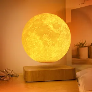 व्यावसायिक उपहारों के लिए कस्टम मैग्नेटिक लेविटेटिंग फ्लोटिंग एलईडी लाइट फ्लोटिंग चंद्रमा के आकार का लैंप