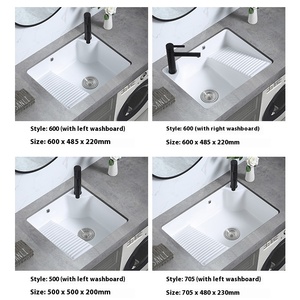 <span class=keywords><strong>Lavabo</strong></span> individual de cerámica, fregadero de lavandería, tanque cuadrado empotrado para el hogar, balcón, piscina, mostrador, instalación, <span class=keywords><strong>lavabo</strong></span> de baño - Product Image 3