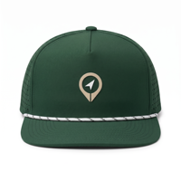 Casquette de baseball 5 panneaux Performance Snapback imperméable pour sports de plein air, natation, surf, golf, avec logo PVC personnalisé et cordon blanc