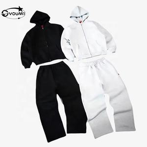 YOUMI Servicio OEM Personalizado, Conjunto de Pantalones Deportivos y Sudadera con Capucha 100% Algodón, Transpirable, de Ajuste Holgado, que Absorbe la Humedad, Ropa Deportiva para Hombre - Product Image 1