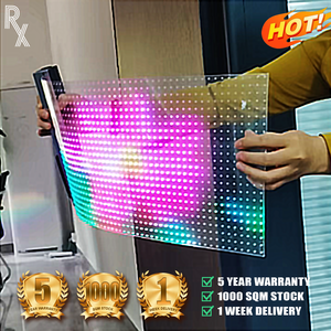 Écran LED transparent couleur pleine, ultra-fin, pour affichage publicitaire en intérieur, <span class=keywords><strong>film</strong></span> transparent pour écran LED - Product Image 1