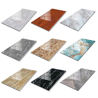 Panneau mural en PVC léger, épais et brillant, effet marbre UV, imperméable et résistant à la chaleur, pour crédence de cuisine et salle de bain