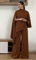 Ensemble robe et pantalon élégant et décontracté en polyester, longueur cheville, pour adultes, respirant et confortable pour le Ramadan