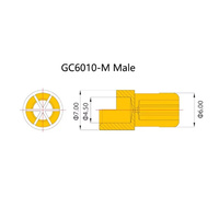 Fiche banane Amass GC6010-M/F-6.0mm Cuivre pur plaqué or-Spécial pour les modèles réduits d'avion Moteur et ESC
