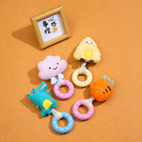 Jouet interactif en forme de donut pour chien, couineur, en TPR, avec bandes de tissu, pour petits chiens et chiots, vente en gros, fournitures pour animaux de compagnie