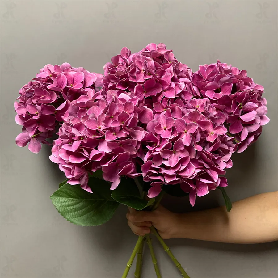 Versprechen Real Touch Kunstblumen Großhandel 5 Kopf Herbst farbe Hortensie Blume künstliche Hortensie Blume Hortensie Busch