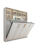 Lits Murphy horizontaux, meubles gain de place pour la maison, lit mural invisible pour petit appartement avec ensemble armoire, lits pliants
