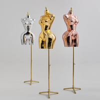 Mannequins féminins demi-corps grande taille CQ-1-D, plastique, couleurs électro-plaquées, mannequins haut de gamme dorés