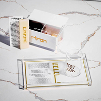 Vente en gros de mini Havdalah en acrylique, ensemble compact en lucite judaïque avec plaque à bougie et Besamim, parfait pour les cadeaux de Shabbat