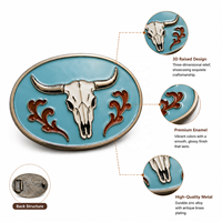 Boucles de ceinture de cowboy western personnalisées, logo 3D, nickel antique, émail doux, alliage de zinc, boucle de ceinture pour hommes