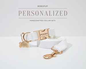 Blanco personalizado con herrajes dorados, juego de collar y correa para perro con arnés Veet de lujo para cachorros grandes y pequeños, envío gratis - Product Image 3