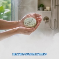 Tablette de douche artisanale à l'eucalyptus, apaisante et relaxante, coffret cadeau spa pour la douche, OEM ODM 50g
