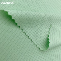 Delantex Feuchtigkeitsableitender Atmungsaktiver Leichter Karierter Netzstoff für Mädchen-Outdoor-T-Shirts Ohne Futter