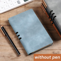 Carnet de notes A6 personnalisé en gros, petit organisateur de poche, couverture souple en cuir PU, reliure cousue, porte-stylo, cadeau pour l'école et le bureau