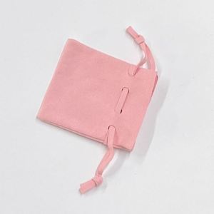 Sac d'emballage à cordon en velours de fibre de haute qualité avec logo personnalisé pour bijoux de mode - Product Image 5
