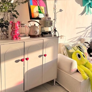 Hình Trái Tim Đầy Màu Sắc Dễ Thương Gốm Xử Lý, Vòng Hình Cầu Trẻ Em Của Tủ Cửa Ngăn Kéo Xử Lý, Kẹo Màu Tay Nắm Cửa PL - Product Image 5