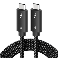 Cable de Datos Thunderbolt 4 USB4 40Gbps 8K USB-C 5A con Carga Rápida PD240W y Trenzado de Nailon para Macbook y Cámara