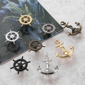 Gagang Roda Kapal Jangkar Nautikal dari Paduan Seng dengan Lubang Tunggal untuk Perlengkapan Furnitur Lemari Dapur (Mediterranean) - Product Image 3