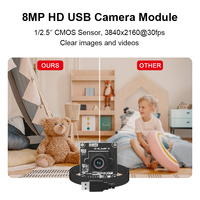 8MP IMX317 8mm 40 grados sin distorsión 4K módulo de cámara USB 3840*2160 30FPS controlador libre para reconocimiento facial