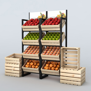 ชั้นวางสินค้าซุปเปอร์มาร์เก็ตสำหรับผลไม้ ผัก และของชำ บรรจุในกล่อง - Product Image 2