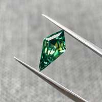 Pierres de Moissanite Taille Ciseaux, Couleurs Bleu Vert Teal, 1.0ct-1.5ct, VVS1, Certifiées GRA, Moissanite Colorée en Gros pour la Fabrication de Bijoux