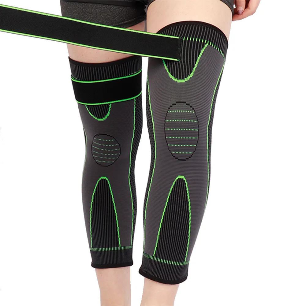 Hot sale New Long Compression Sports Elastic Nylon Full Leg Sleeves Sport Warmer knee Brace