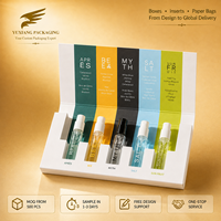 Boîte d'emballage personnalisée pour flacon de parfum vide avec insert en papier, coffret cadeau pour échantillons de parfum, provenant d'un fabricant d'emballages inodores