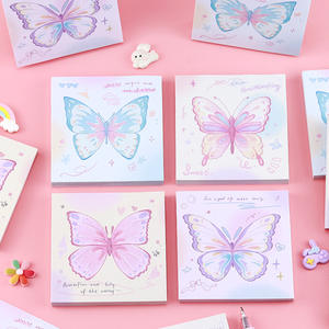 ZGBROTHERS Notas Adhesivas con Diseño de Mariposa en Degradado, Estilo Coreano, Notas Adhesivas Simples para Cuaderno, Material Base con Logotipo, Modelo A38 - Product Image 4