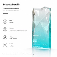 Trophée en cristal à bulles haut de gamme créatif, personnalisé pour les récompenses d'entreprise, les incitations pour les employés, forme géométrique colorée dégradée
