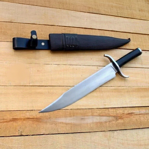 Couteau de chasse en acier inoxydable, lame à pointe tombante, manche en cuir, qualité industrielle, lame unique, usage extérieur - Product Image 1