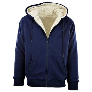 Winter <b>Thick</b> Zipper-Up Solid Loose Fit Hooded <b>Cardigan</b> Sweatshirt Men's 100% Cotton New Versatile Warm Jacket - Product Image 2