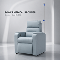 Fauteuil inclinable médical confortable avec poteau porte-perfusion pour hôpitaux, maisons de retraite, établissements de réadaptation et mobilier de chambre de patient